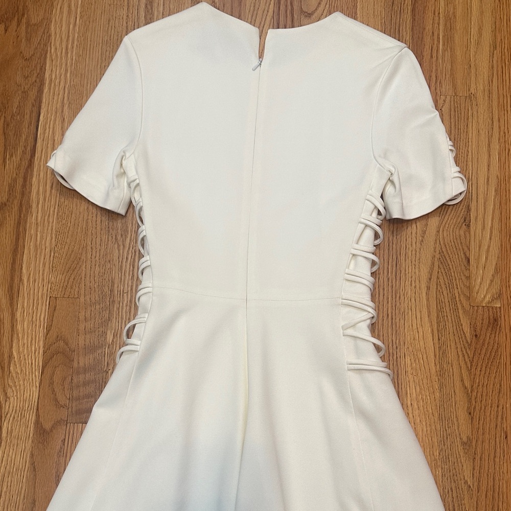 Cushnie Et Ochs Elegant White Dress with Side Lace-Up Detail - Picture 7 of 7